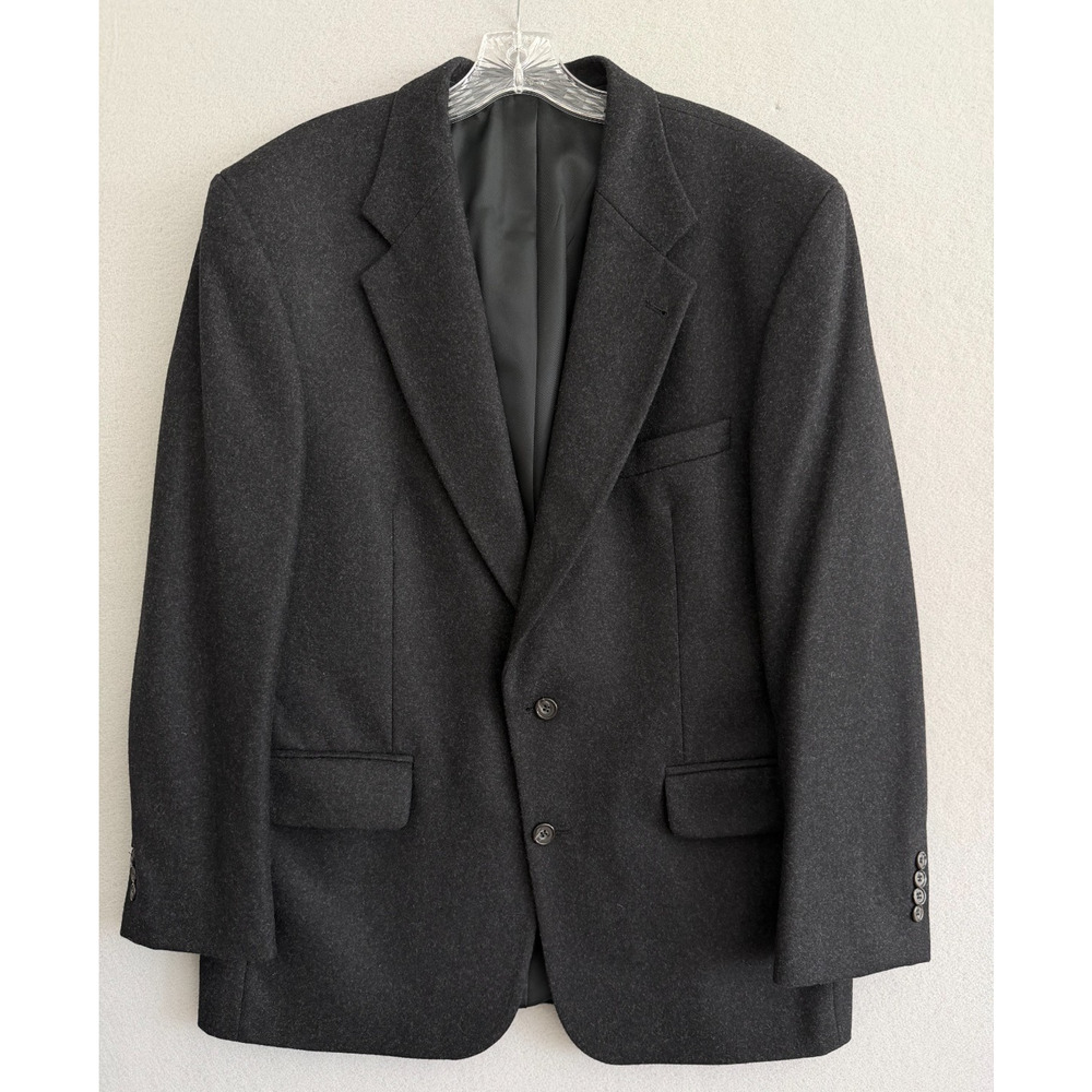 Oscar De La Renta Men's 44R Black Wool Cashmere Blend Sport Blazer Jacket